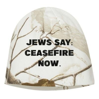 Jews say ceasefire now Raglan Baseball Kati - Camo Knit Beanie