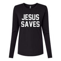 Jesus Saves Christian Faith Trust In God Lord Christ Womens Cotton Relaxed Long Sleeve T-Shirt