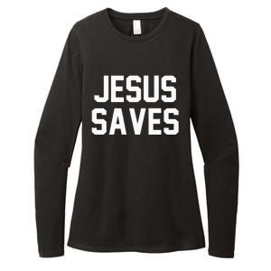 Jesus Saves Christian Faith Trust In God Lord Christ Womens CVC Long Sleeve Shirt