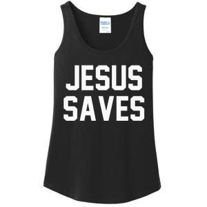 Jesus Saves Christian Faith Trust In God Lord Christ Ladies Essential Tank