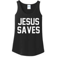 Jesus Saves Christian Faith Trust In God Lord Christ Ladies Essential Tank