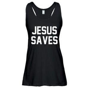 Jesus Saves Christian Faith Trust In God Lord Christ Ladies Essential Flowy Tank