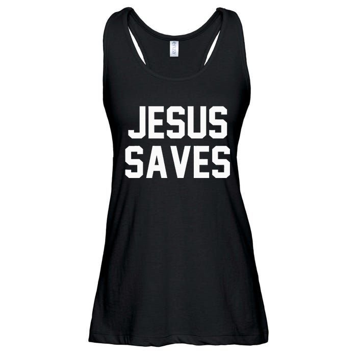 Jesus Saves Christian Faith Trust In God Lord Christ Ladies Essential Flowy Tank