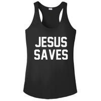 Jesus Saves Christian Faith Trust In God Lord Christ Ladies PosiCharge Competitor Racerback Tank