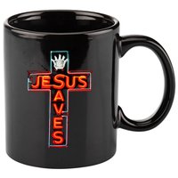 JESUS SAVES Classic Cotton 11oz C Handle Ceramic Mug