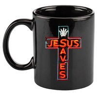 JESUS SAVES Classic Cotton 11oz C Handle Ceramic Mug
