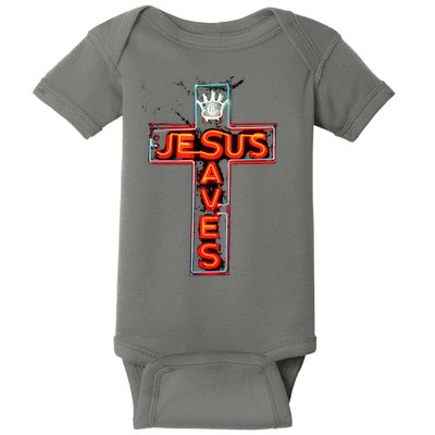 JESUS SAVES Classic Cotton Baby Bodysuit