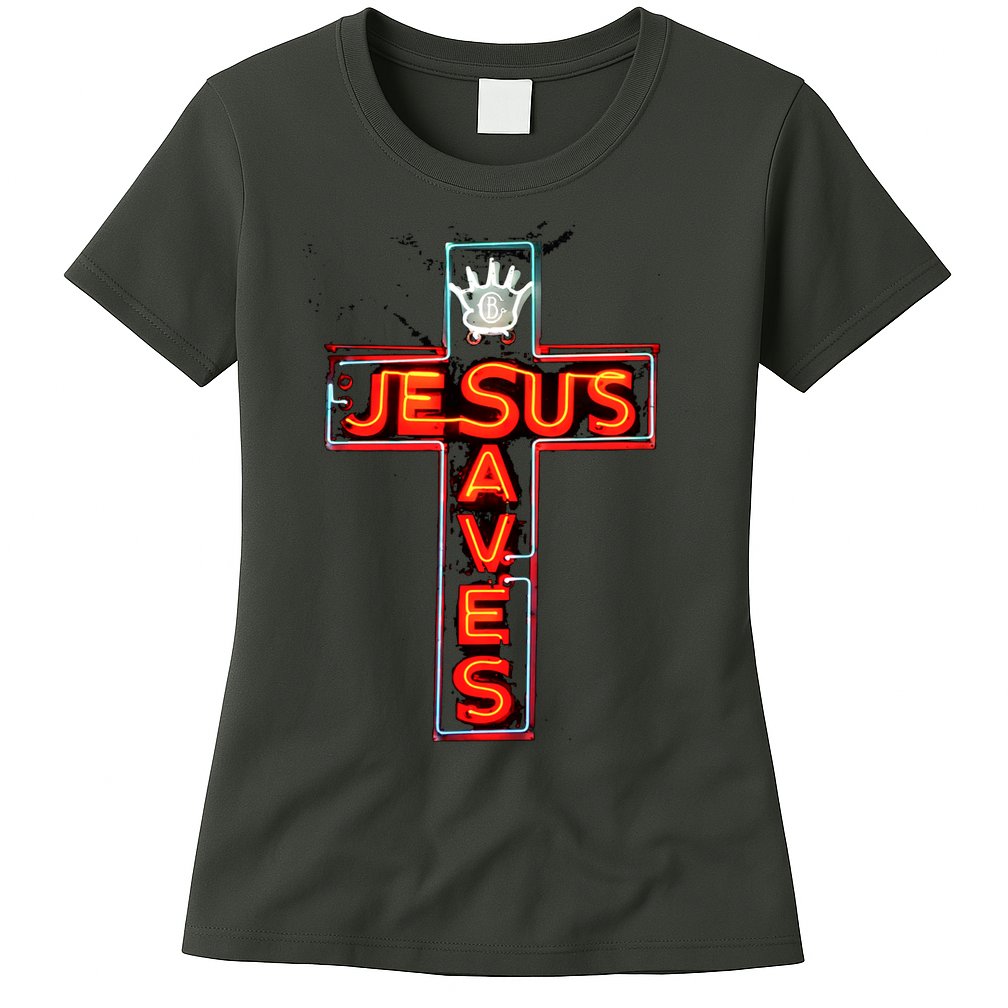 JESUS SAVES Classic Cotton Womens T-Shirt
