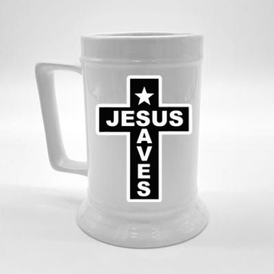 Jesus Saves Christian Faith Bible Cross Beer Stein