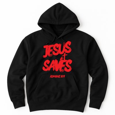 Jesus Saves Christian Faith Bold Red Letters And Cross Cute Premium Hoodie