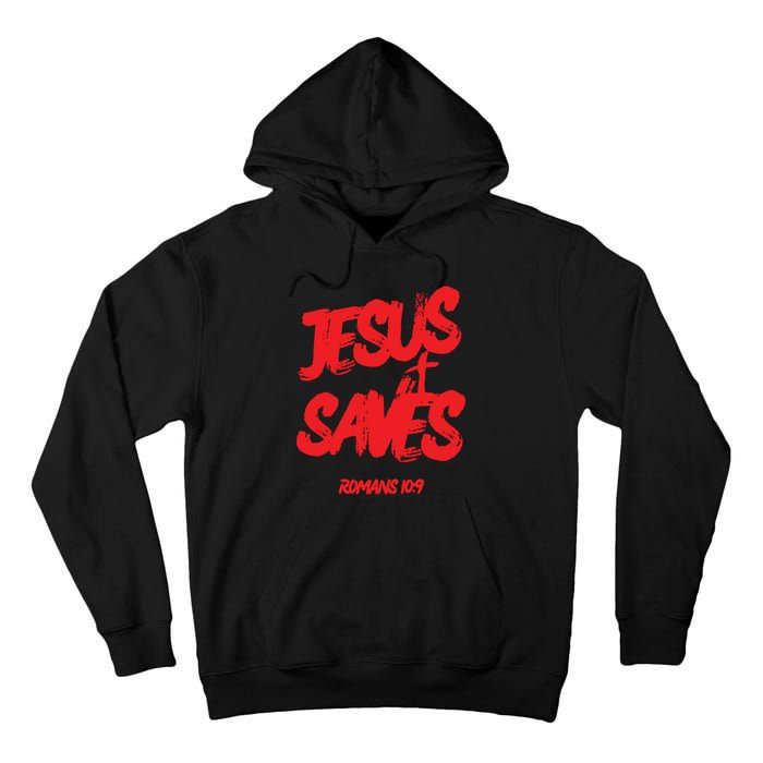 Jesus Saves Christian Faith Bold Red Letters And Cross Cute Premium Tall Hoodie