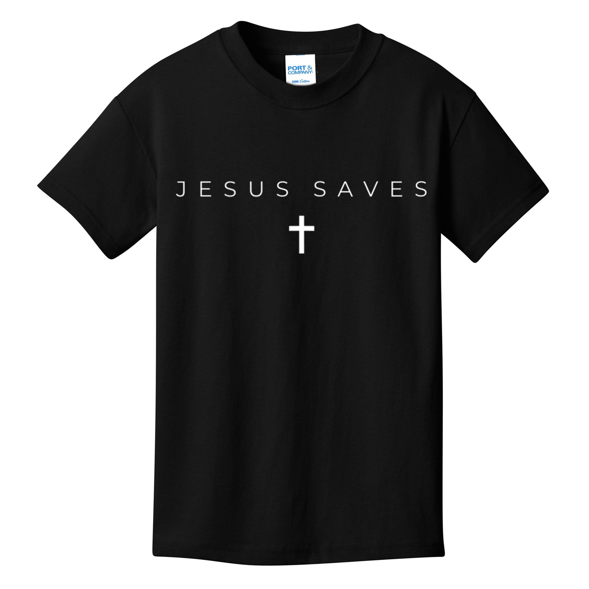 Jesus Saves Cross Subtle Christian Minimal Religious Faith Kids T-Shirt