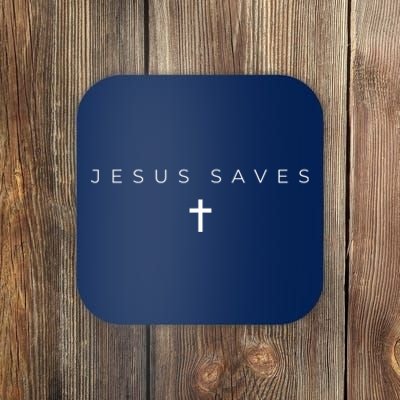 Jesus Saves Cross Subtle Christian Minimal Religious Faith Coaster