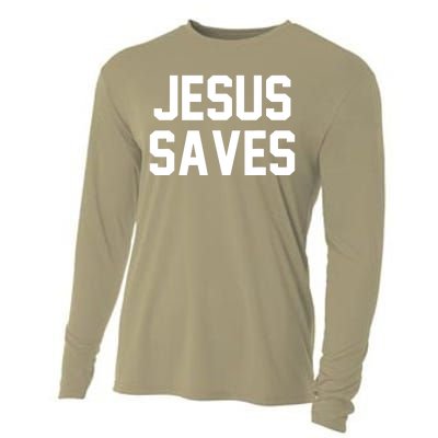 Jesus Saves Christian Faith Trust In God Lord Christ Cooling Performance Long Sleeve Crew