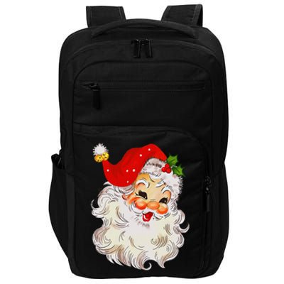 Jolly Santa Claus Face Vintage St. Nick Christmas Impact Tech Backpack