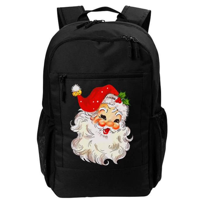 Jolly Santa Claus Face Vintage St. Nick Christmas Daily Commute Backpack