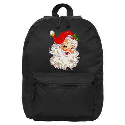 Jolly Santa Claus Face Vintage St. Nick Christmas 16 in Basic Backpack