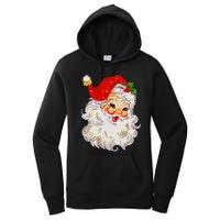 Jolly Santa Claus Face Vintage St. Nick Christmas Women's Pullover Hoodie