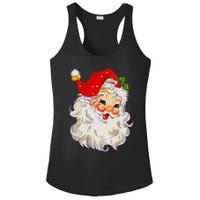 Jolly Santa Claus Face Vintage St. Nick Christmas Ladies PosiCharge Competitor Racerback Tank