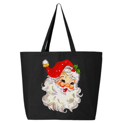 Jolly Santa Claus Face Vintage St. Nick Christmas 25L Jumbo Tote