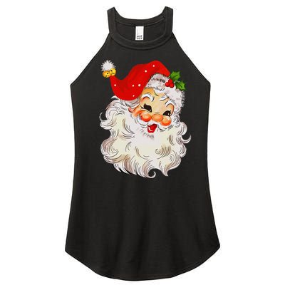 Jolly Santa Claus Face Vintage St. Nick Christmas Women's Perfect Tri Rocker Tank