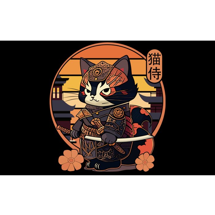 Japanese Samurai Cat Tattoo Kawaii Ninja Cat Bumper Sticker