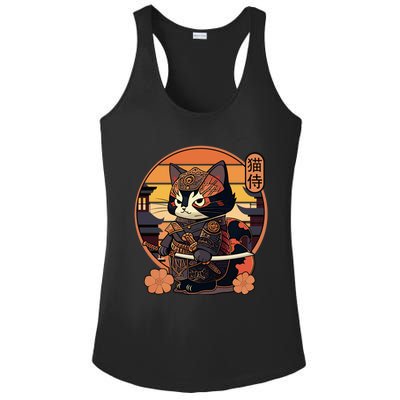 Japanese Samurai Cat Tattoo Kawaii Ninja Cat Ladies PosiCharge Competitor Racerback Tank