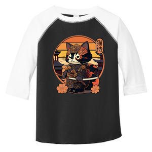 Japanese Samurai Cat Tattoo Kawaii Ninja Cat Toddler Fine Jersey T-Shirt