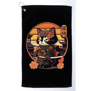 Japanese Samurai Cat Tattoo Kawaii Ninja Cat Platinum Collection Golf Towel