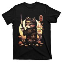 Japanese Samurai Cat Tattoo Kawaii Ninja Cat T-Shirt