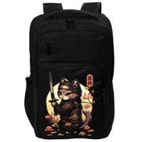 Japanese Samurai Cat Tattoo Kawaii Ninja Cat Impact Tech Backpack