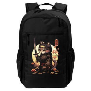 Japanese Samurai Cat Tattoo Kawaii Ninja Cat Daily Commute Backpack