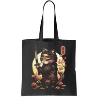 Japanese Samurai Cat Tattoo Kawaii Ninja Cat Tote Bag