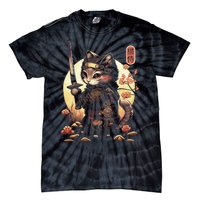 Japanese Samurai Cat Tattoo Kawaii Ninja Cat Tie-Dye T-Shirt