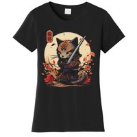 Japanese Samurai Cat Tattoo Kawaii Ninja Cat Women's T-Shirt