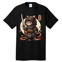 Japanese Samurai Cat Tattoo Kawaii Ninja Cat Ninja Kitten Warriors Tall T-Shirt