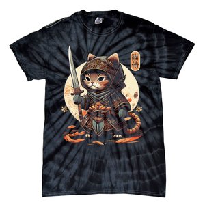 Japanese Samurai Cat Tattoo Kawaii Ninja Cat Ninja Kitten Warriors Tie-Dye T-Shirt