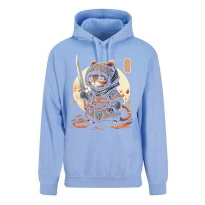 Japanese Samurai Cat Tattoo Kawaii Ninja Cat Ninja Kitten Warriors Unisex Surf Hoodie