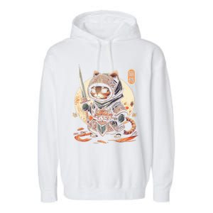 Japanese Samurai Cat Tattoo Kawaii Ninja Cat Ninja Kitten Warriors Garment-Dyed Fleece Hoodie