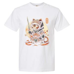 Japanese Samurai Cat Tattoo Kawaii Ninja Cat Ninja Kitten Warriors Garment-Dyed Heavyweight T-Shirt