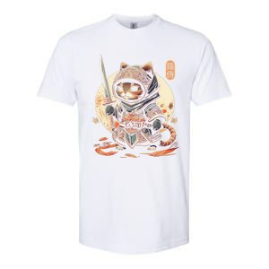 Japanese Samurai Cat Tattoo Kawaii Ninja Cat Ninja Kitten Warriors Softstyle CVC T-Shirt