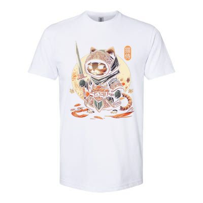 Japanese Samurai Cat Tattoo Kawaii Ninja Cat Ninja Kitten Warriors Softstyle CVC T-Shirt