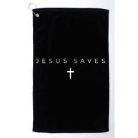 Jesus Saves Cross Subtle Christian Minimal Religious Faith Golf Towel
