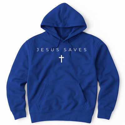 Jesus Saves Cross Subtle Christian Minimal Religious Faith Hoodie