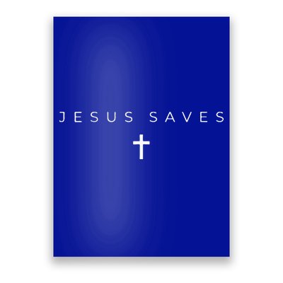 Jesus Saves Cross Subtle Christian Minimal Religious Faith Poster