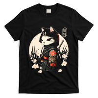 Japanese Samurai Cat Tattoo Kawaii Ninja Cat Ninja Kitten Warriors T-Shirt