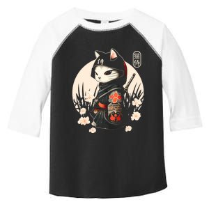 Japanese Samurai Cat Tattoo Kawaii Ninja Cat Ninja Kitten Warriors Toddler Fine Jersey T-Shirt