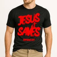 Jesus Saves Christian Faith Bold Red Letters And Cross Cute Premium Cooling Performance Crew T-Shirt