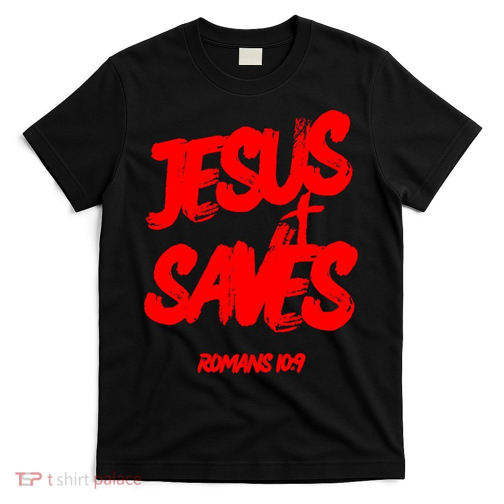 Jesus Saves Christian Faith Bold Red Letters And Cross Cute Premium T-Shirt