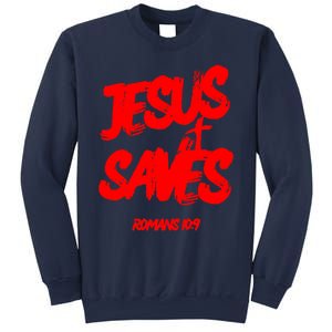 Jesus Saves Christian Faith Bold Red Letters And Cross Cute Premium Sweatshirt